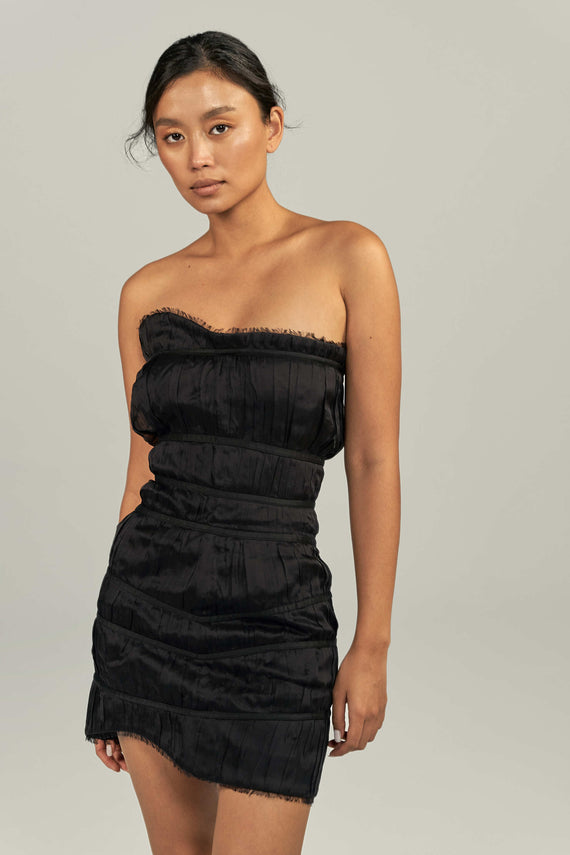 GIZELLE SILK-CHIFFON MINI DRESS